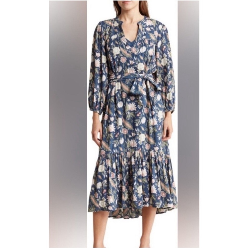 Dra Floral Blue Maxi Dress, size small